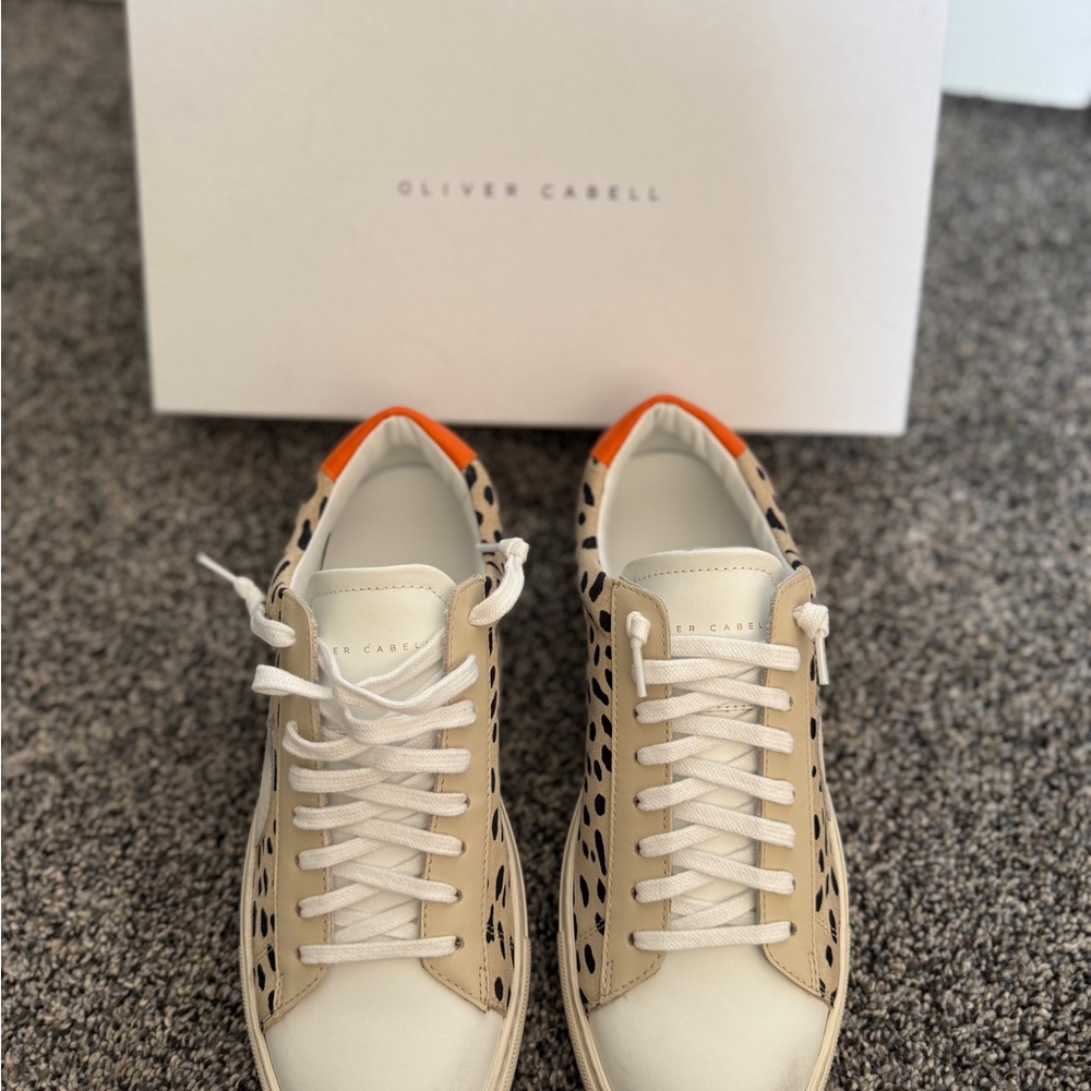 Oliver Cabell Women's Beige and Orange Sneakers